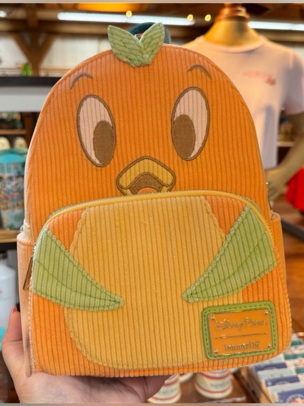 Loungefly Disney Parks Mini Backpack -Corduroy Orange Bird 🆕